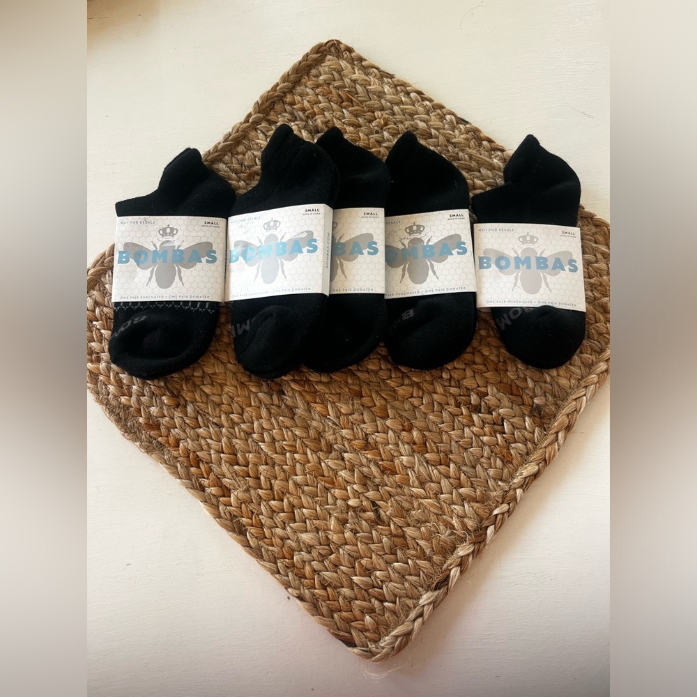 Bombas No-Show Socks - Black (5-Pack) Size small